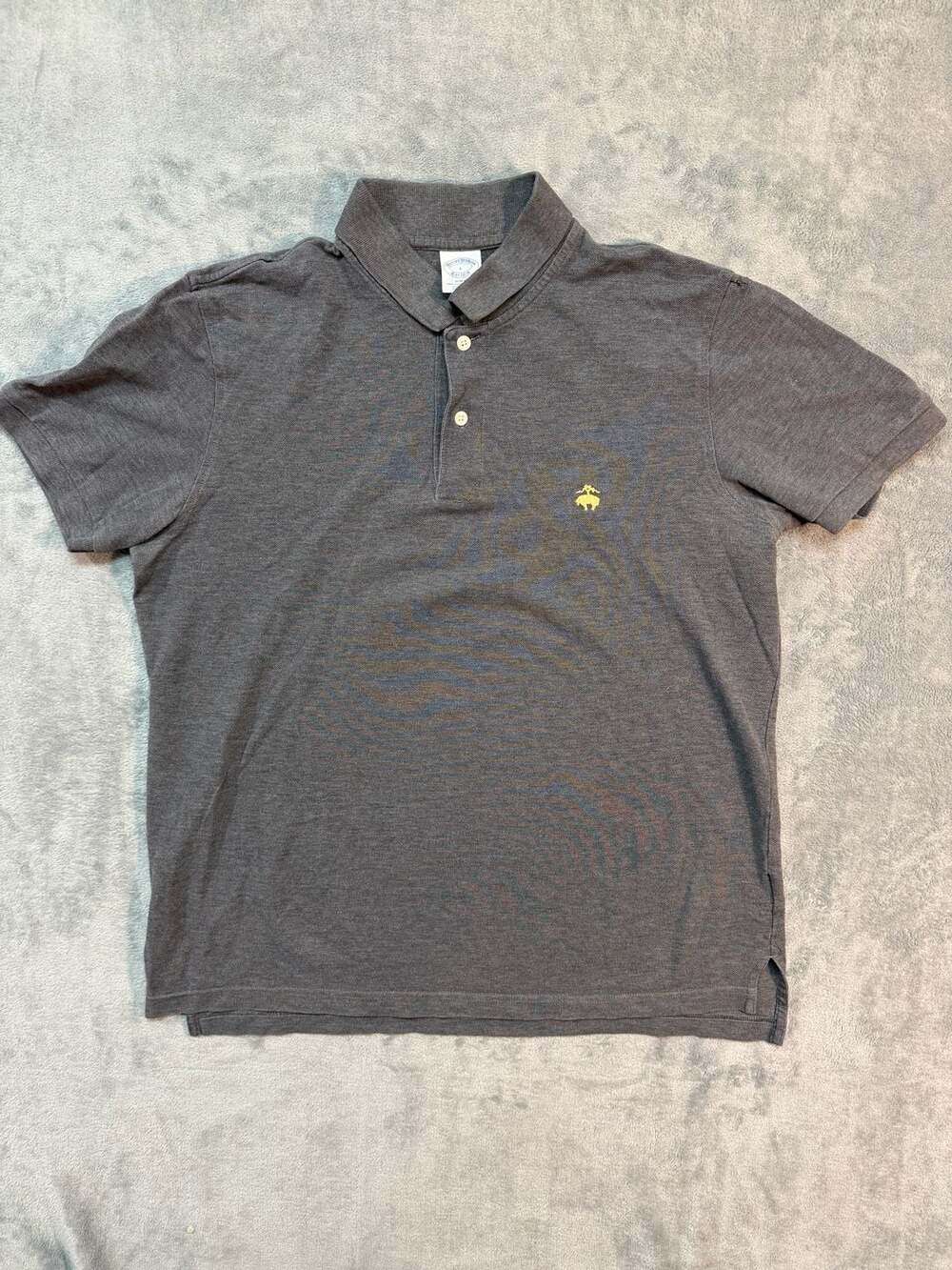 Brooks Brothers Slim Fit Performance Polo Shirt Gray Large